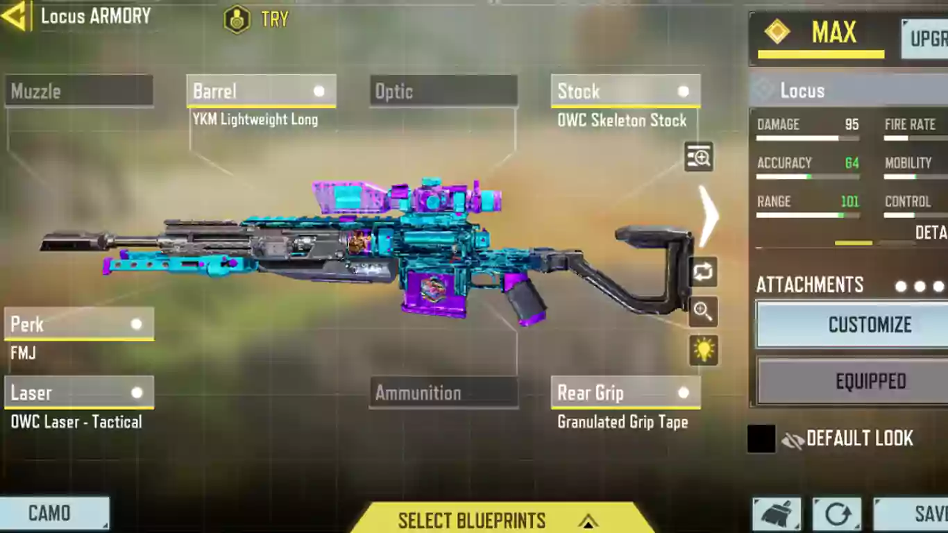 Locus تفنگ اسنایپر بازی کالاف دیوتی موبایل