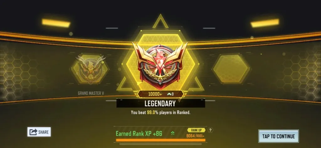 رسیدن به رنک لجندری کالاف موبایل