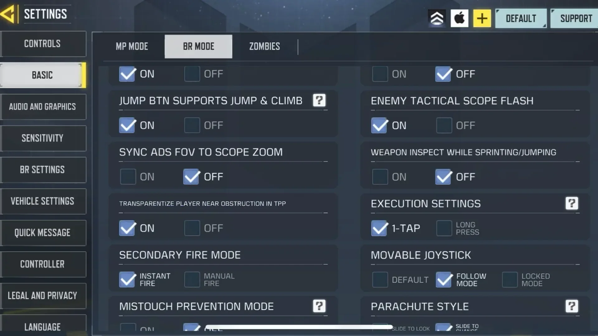 زاویه دید تنظیمات دوربین کالاف دیوتی موبایل بتل رویال