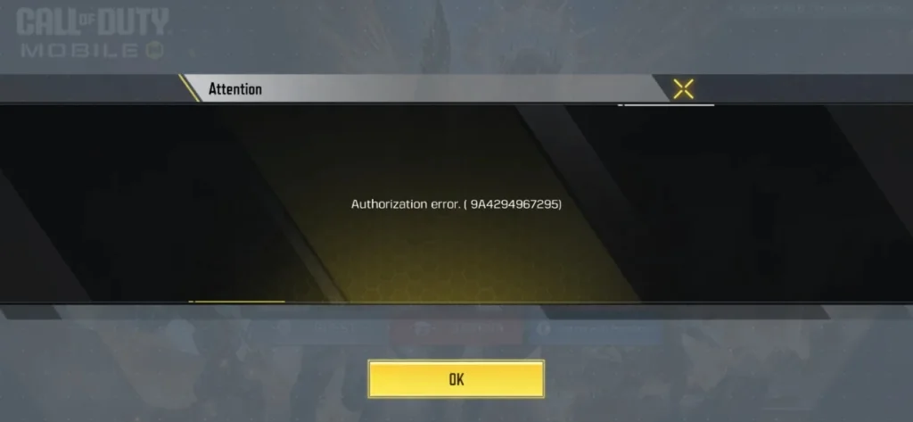 ارور Authorization Error کالاف دیوتی موبایل