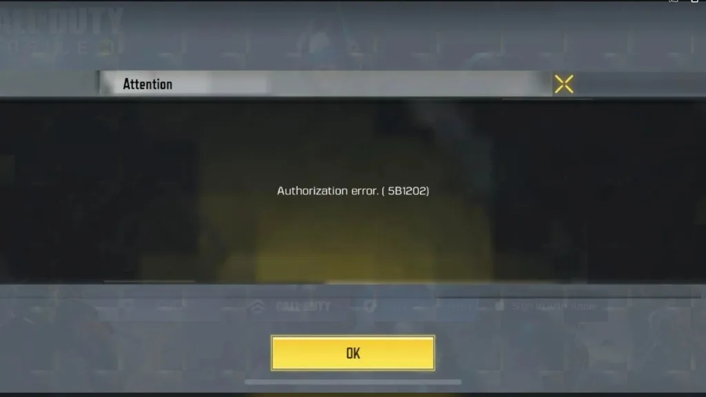 ارور 5B1202 کالاف دیوتی موبایل