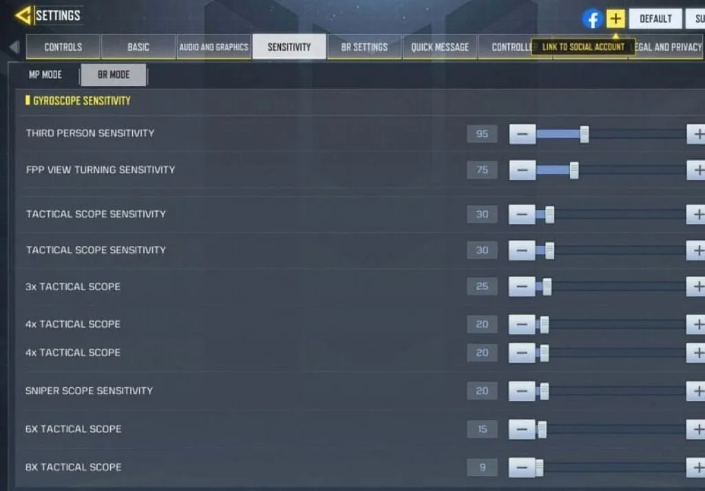 بهترین تنظیمات ژیروسکوپ کالاف موبایل