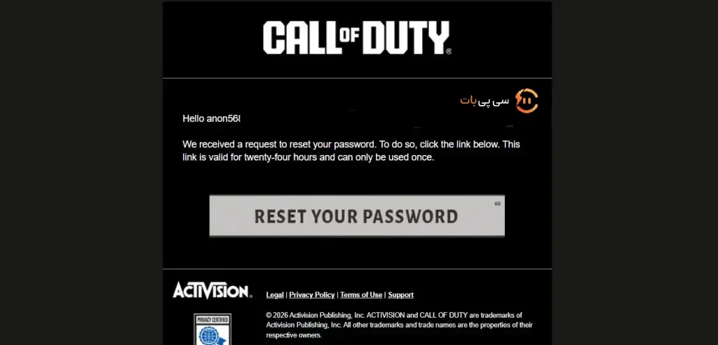 فراموشی رمز اکانت کالاف موبایل ۸