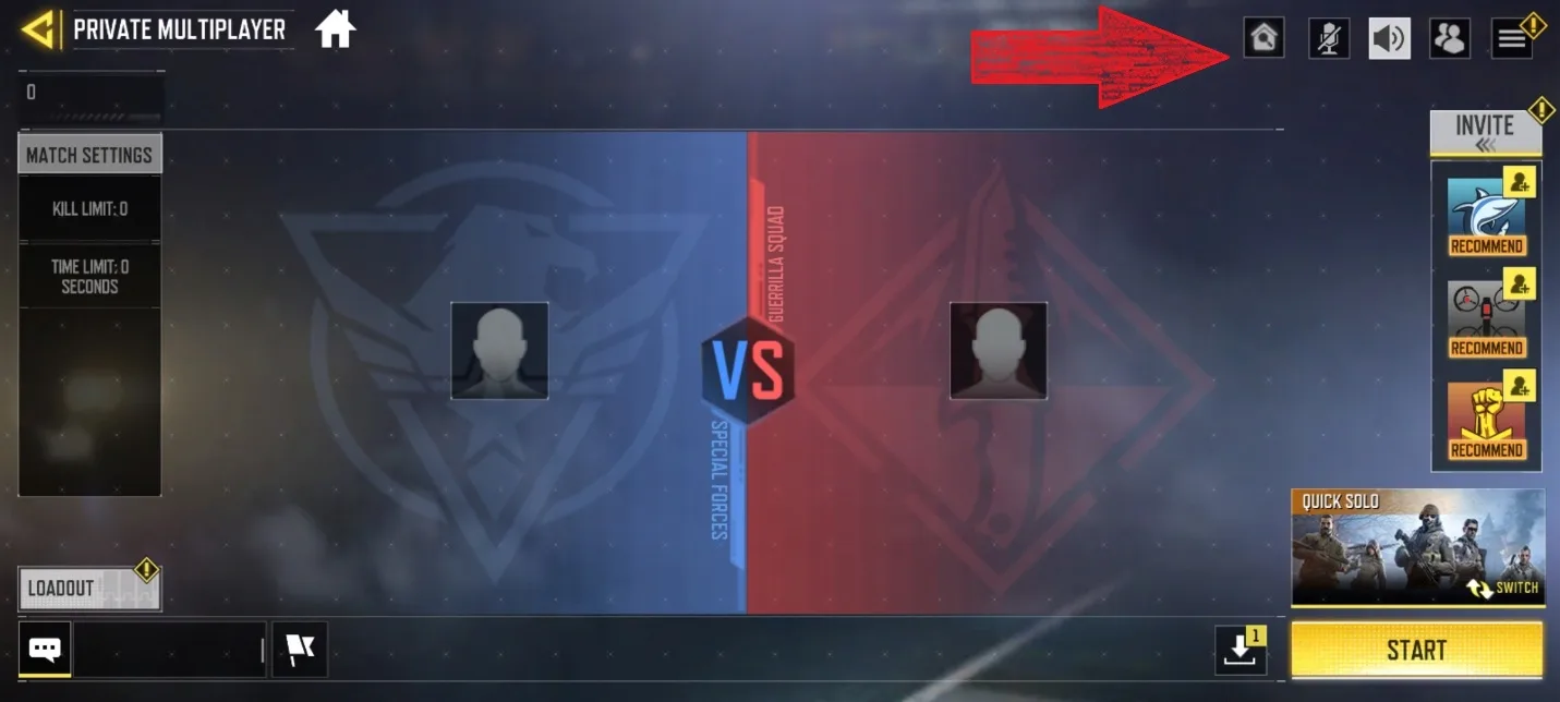 وارد شدن به کاستوم روم کالاف دیوتی موبایل ۲