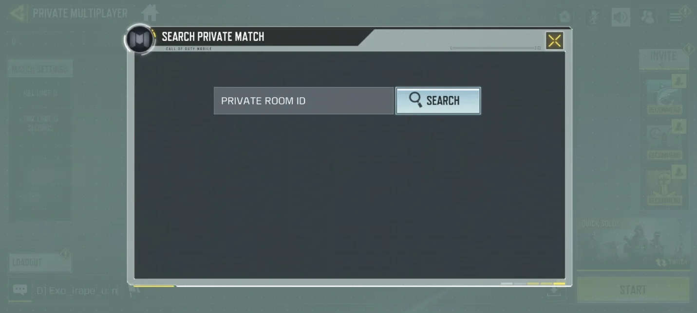 وارد شدن به کاستوم روم کالاف دیوتی موبایل