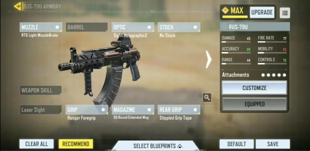 بهترین اتچمنت های کالاف دیوتی موبایل مولتی