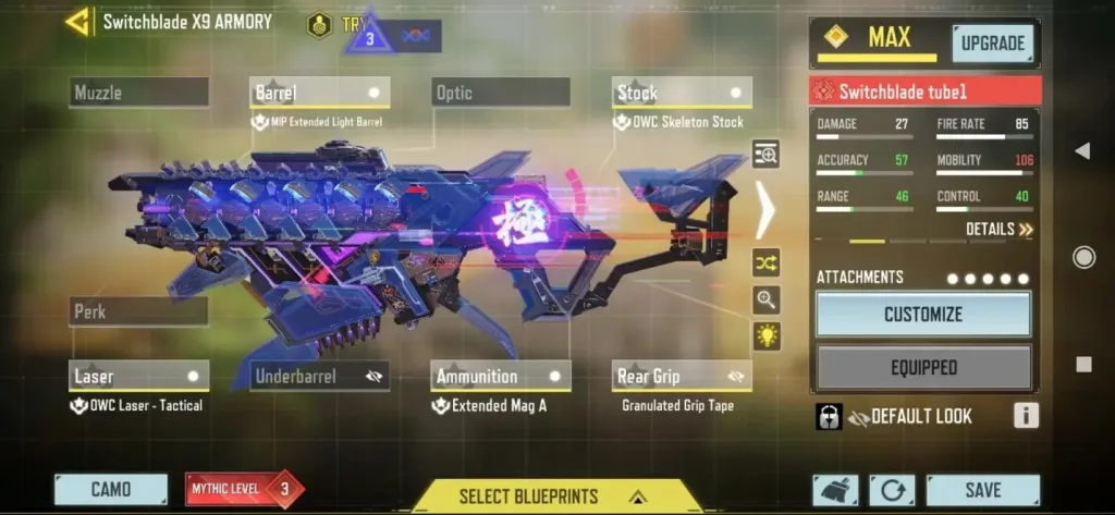 اتچمنت اسلحه Switchblade X9