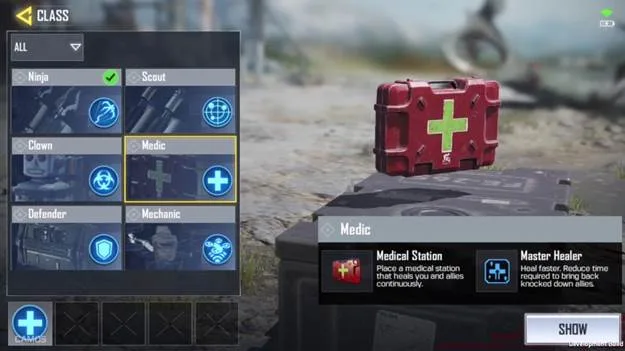 کلاس Medic یکی از بهترین کلاس های دفاعی کالاف دیوتی موبایل