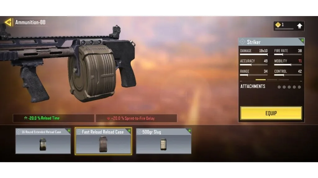 Ammunition: Fastest Reload Reload Case اتچمنت مخصوص استرایکر