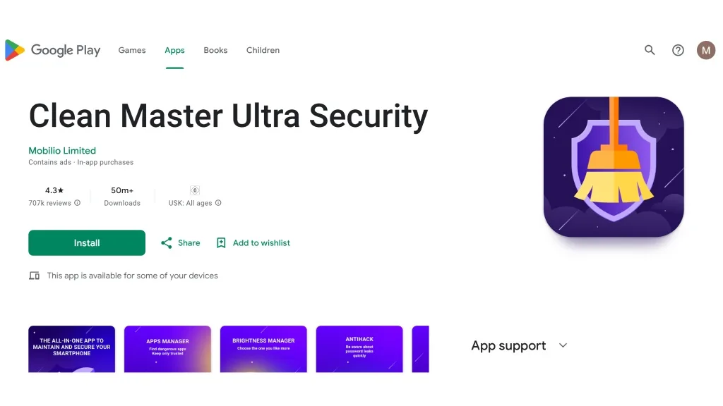Clean Master - برنامه برای کم کردن لگ کالاف دیوتی موبایل
