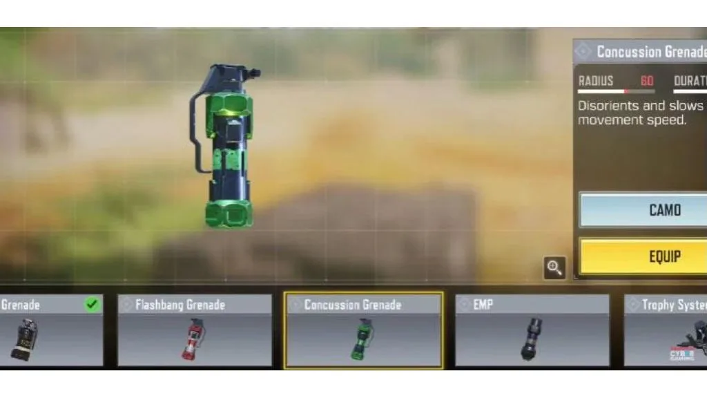 Concussion Grenade کالاف دیوتی موبایل