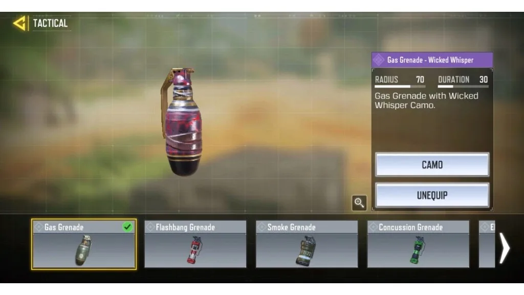 Gas Grenade کالاف دیوتی موبایل