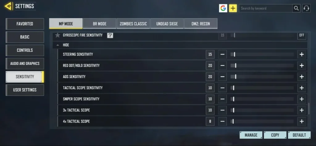 ترجمه Gyroscope Fire Sensitivity کالاف موبایل