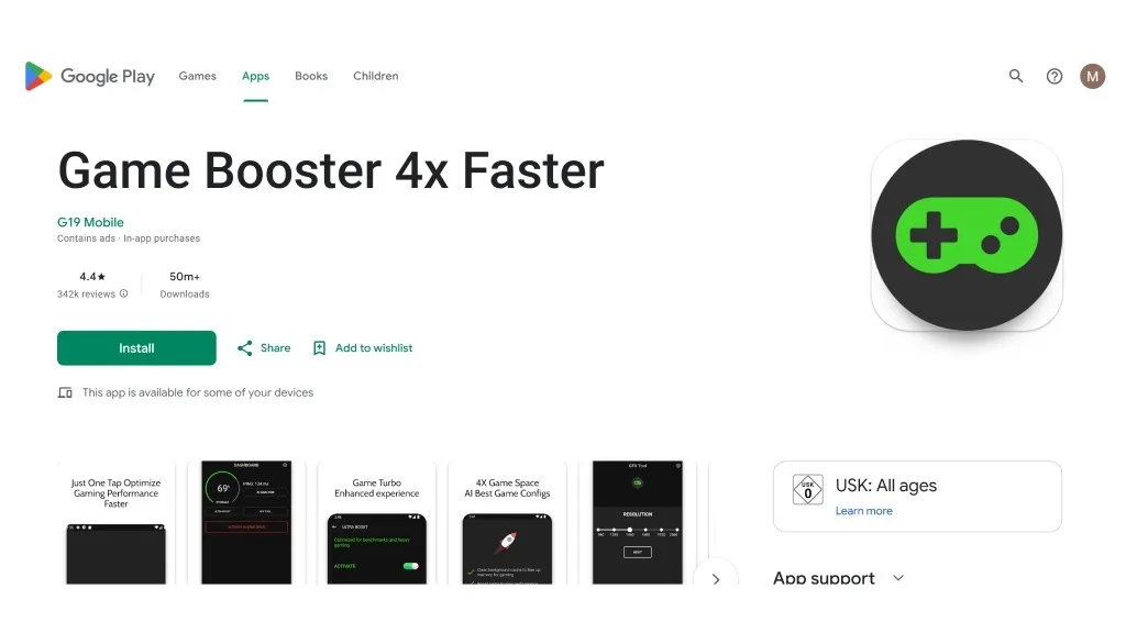 برنامه Game Booster 4x Faster برای کاهش لگ گوشی شیائومی