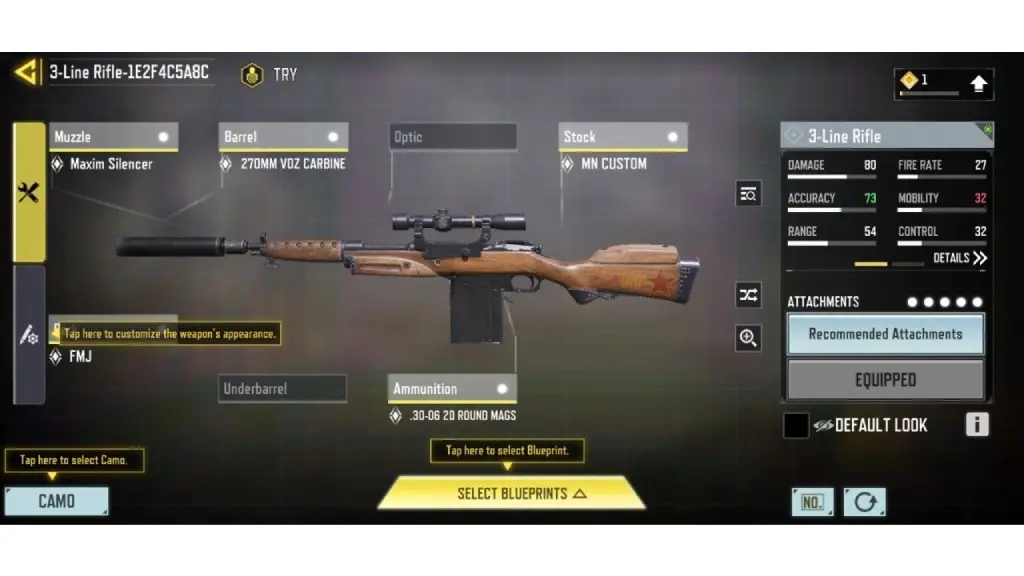بهترین اتچمنت 3 Line Rifle برای مولتی