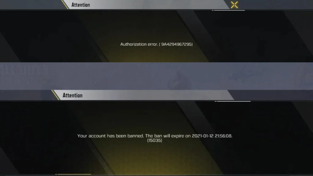 Error Code 15035 کالاف موبایل